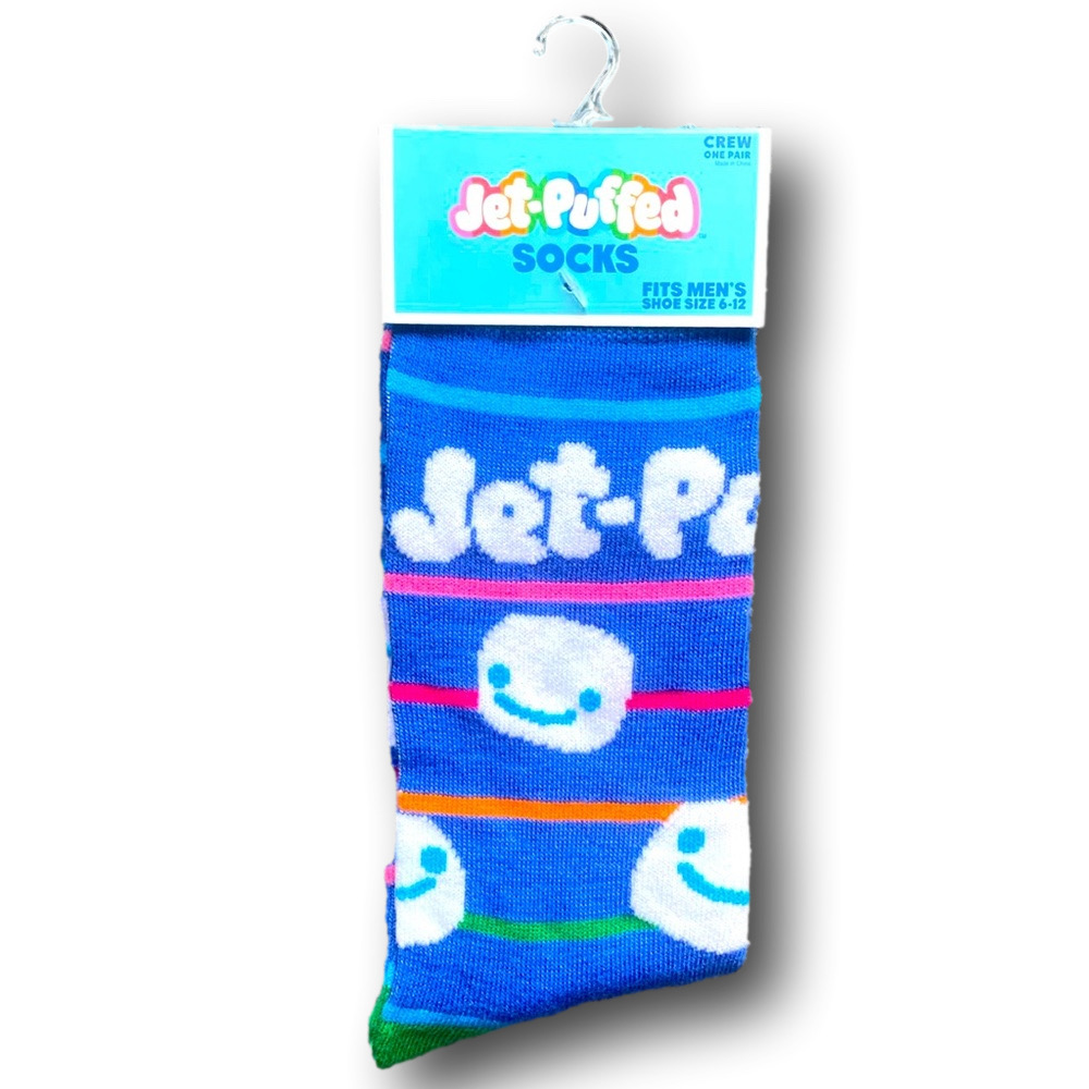 3/$20 Jet-Puffed Marshmallows Funny Novelty Crew Socks - NWT